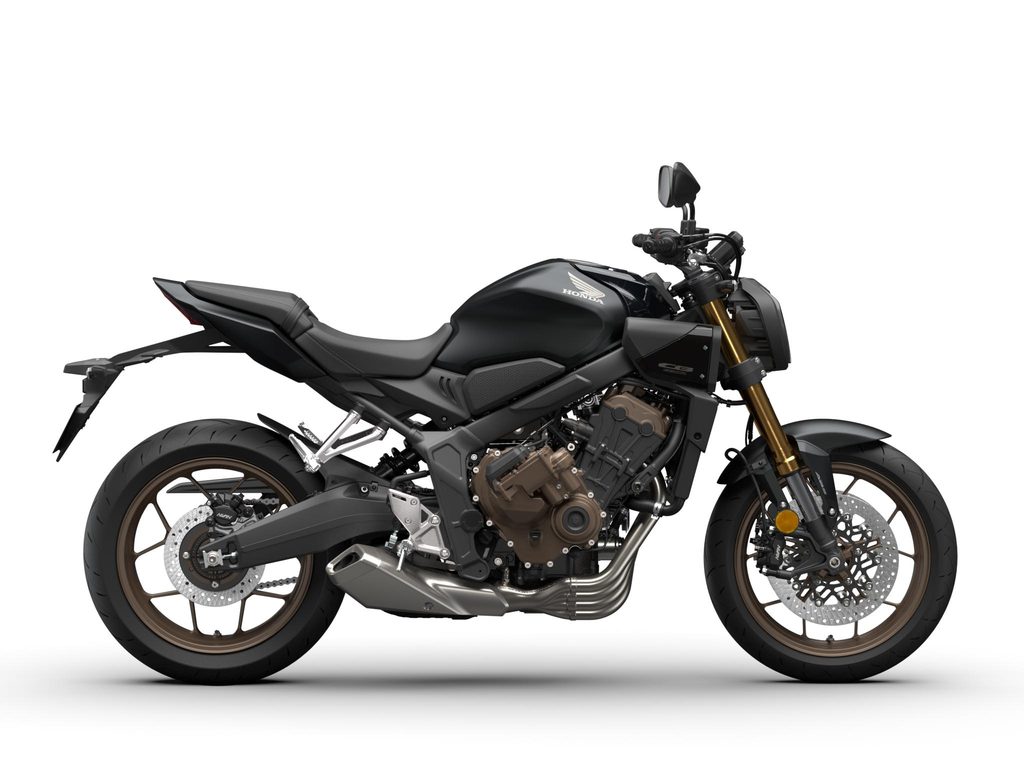 Honda CB650R 2026 màu đen nhám nhìn từ bên hông